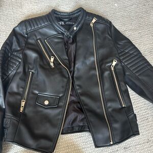 Zara Faux Leather Biker Jacket